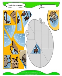 Puzzle Kes Yapıştır Çalışma Sayfaları